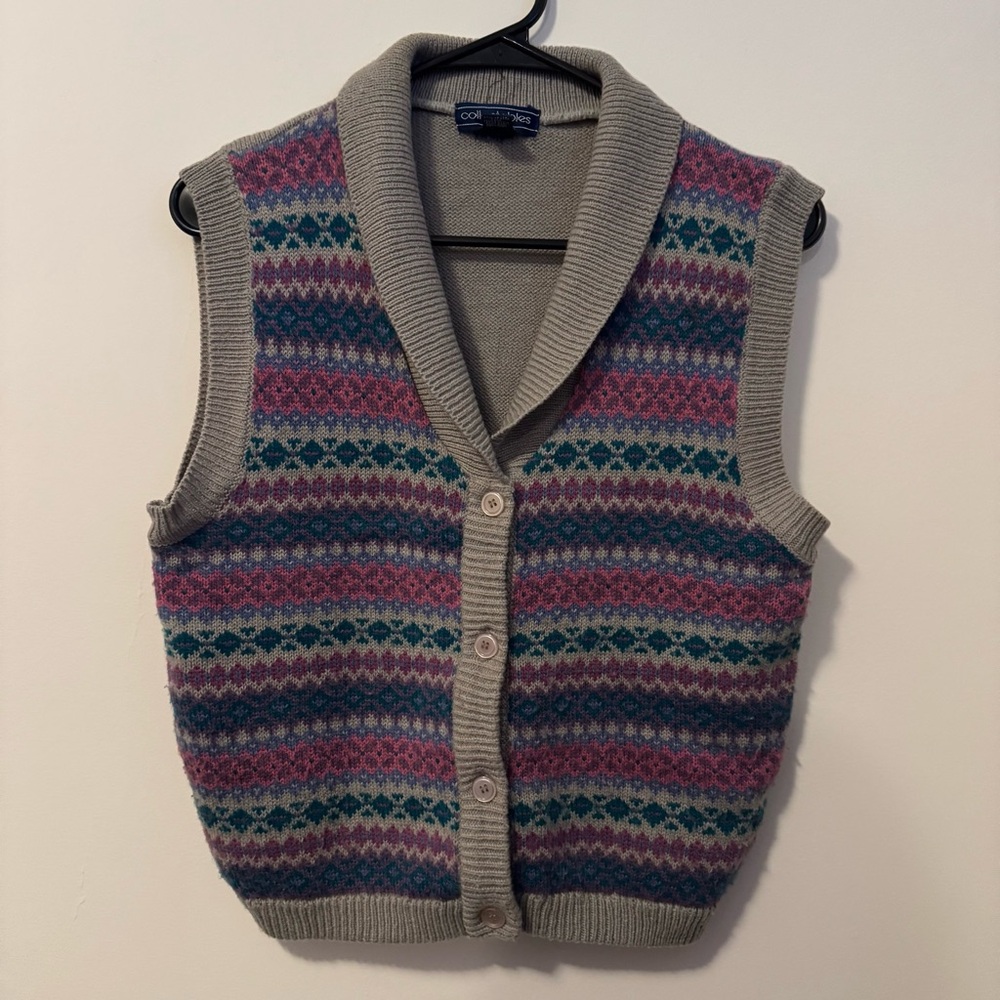 Vintage sweater vest fair isle women’s large